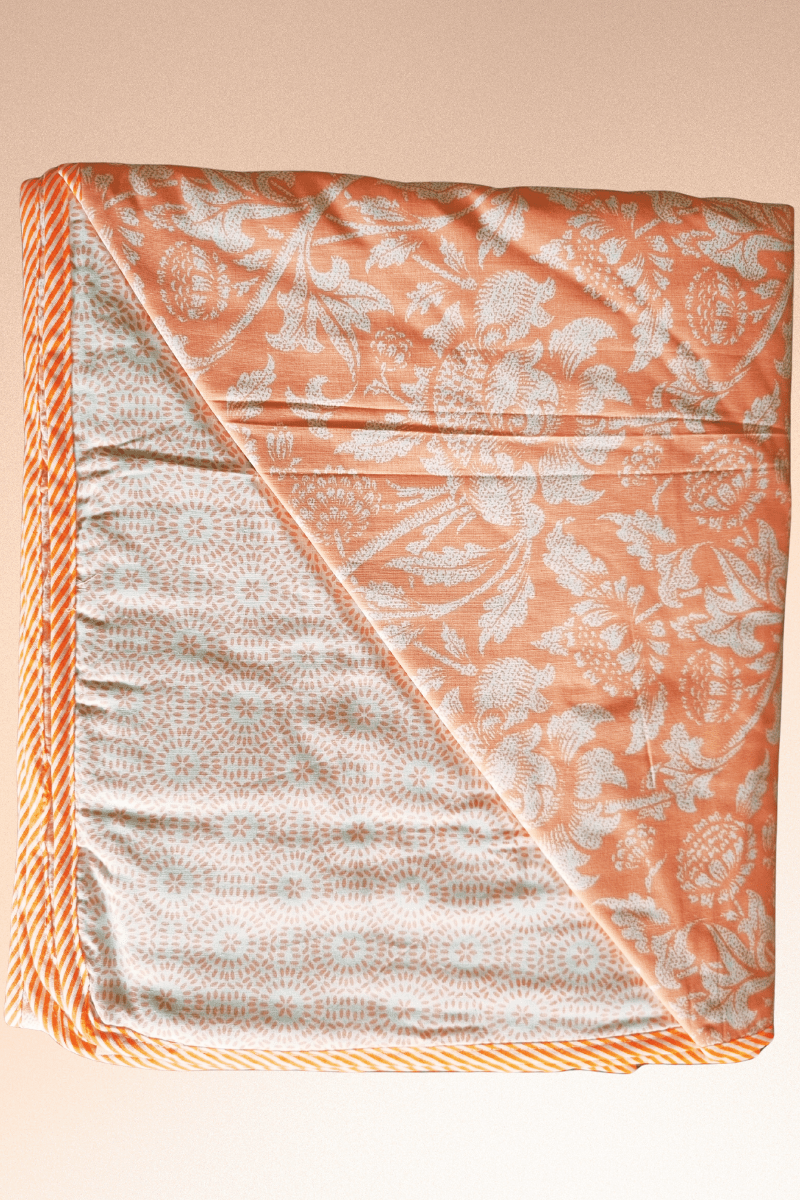 FLORAL DOUBLE LAYER REVERSIBLE DOHAR: DOUBLE