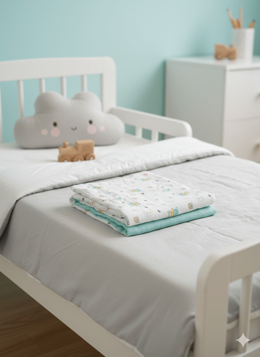 KIDS MUSLIN REVERSIBLE BLANKET